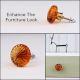 Amber Big Daisy Glass Cabinet Knobs
